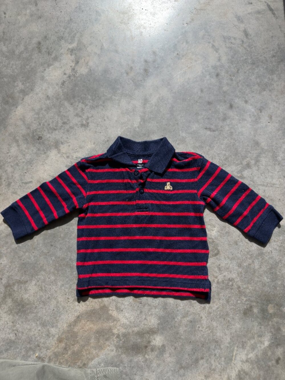 Baby Stripe Pique Polo Shirt (Ralph Lauren dupe) - 6-12 baby/infant